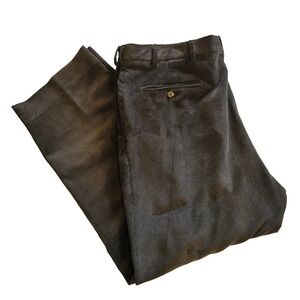 Berle Mens Pleated Corduroy Dress Pants Brown Straight Leg Trousers 38 R 18151